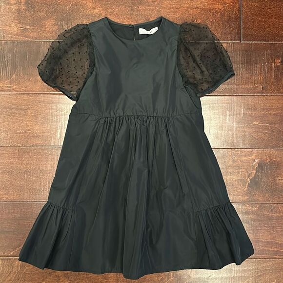 Black combination taffeta dress - Picture 9 of 10